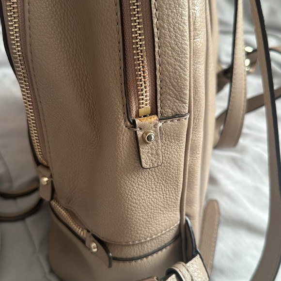 Michael Kors Rhea zip leather backpack in color truffle - Picture 9 of 14